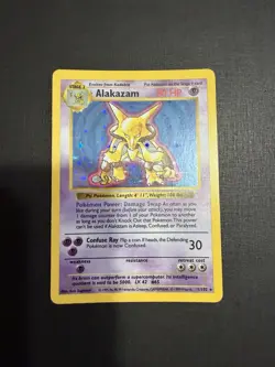 Alakazam 1/102 Base Set SHADOWLESS Holo Rare POKEMON - Image 1