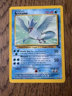 Articuno 17/62 Fossil - PRINTER HICKEY ERROR - LP Pokemon TCG - Image 1