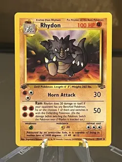 1999 Pokemon Rhydon 45/64 Jungle Uncommon 1st First Edition - Image 1