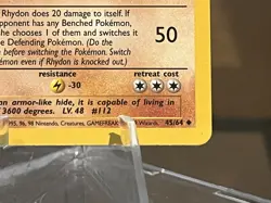 1999 Pokemon Rhydon 45/64 Jungle Uncommon 1st First Edition - Image 4