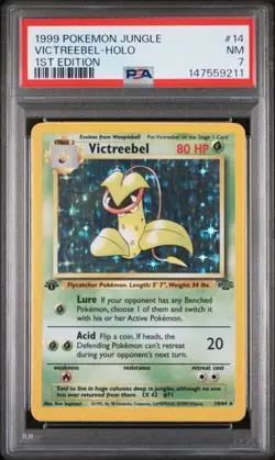 1999 POKEMON JUNGLE 1ST EDITION #14 VICTREEBEL-HOLO PSA 7 - Image 1