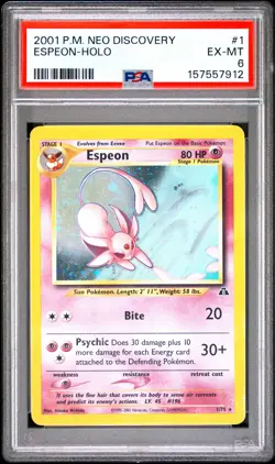 2001 POKEMON NEO DISCOVERY #1 ESPEON-HOLO PSA 6 - Image 1