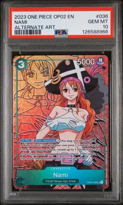 Psa 10 Nami OP02 036 SR Alt Art Paramount War English One Piece Card Game - Image 2