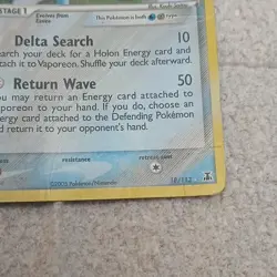 Vaporeon 18/113 EX Delta Species Reverse Holo EN Stage 1 70HP 2005 - Image 2