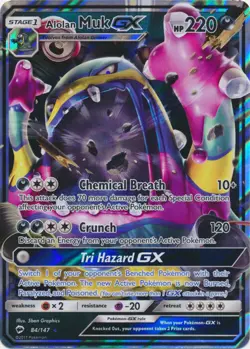 Alolan Muk-GX - 84/147 Ultra Rare Burning Shadows NM Pokemon TCG - Image 1