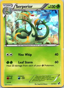 Serperior #005/114 Cracked Ice Holo Rare Black & White Base Set Pokemon LP - Image 1