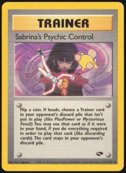 SABRINA'S PSYCHIC CONTROL 121/132 UNCOMMON GYM CHALLENGE POKEMON UNLIMITED NM - Image 1