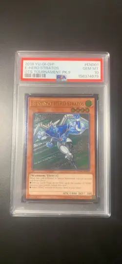 Yu-Gi-Oh! Elemental Hero Stratos OTS Tournament Pk. 9 Ultimate OP09-EN001 PSA 10 - Image 1
