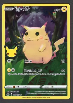Pikachu 005/025 Illustration Rare Holo NM Pokemon Card HQ Scan - Image 1