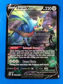 Zacian V TG21/TG30 Astral Radiance Trainer Gallery Full Art Card NM Condition - Image 1