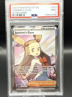 2024 Pokemon Surging Sparks # 233 Jasmine’s Gaze Ultra Rare PSA 9 Card MINT! - Image 1