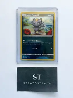 Pokemon Alolan Meowth SM51 Black Star Promo Cosmos Holo Single TCG Card LP - Image 1