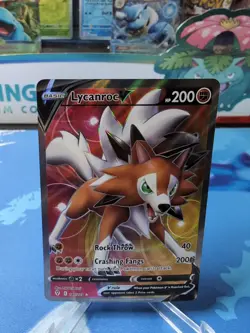 Lycanroc V (Full Art) 187/203 Pokemon Ultra Rare SWSH07: Evolving Skies Card NM - Image 1