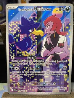 Pokemon TCG Destined Rivals Team Rockets Murkrow Card 200/182 - Image 1