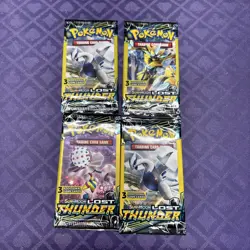Pokemon Sun & Moon Lost Thunder Booster Lot of Four Dollar Tree 3 Card - Image 1