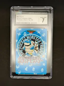 Blastoise Map Card 3 - RARE VINTAGE Pokemon - CGC 7 - Image 1