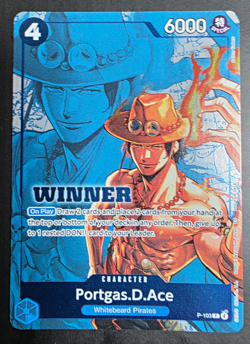 Bandai One Piece Card Game Portgas.D.Ace Winner Promo P-106 Foil 6000 EN - Image 1