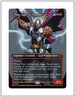 Thor, God of Thunder, Borderless Art 0369 Marvel Super Heroes, Magic MTG NM - Image 1