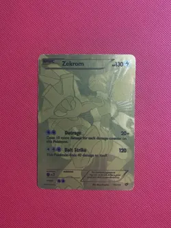 Zekrom Full Art Secret Rare 115/113 Legendary Treasures Pokemon Card TCG Gold - Image 1