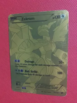 Zekrom Full Art Secret Rare 115/113 Legendary Treasures Pokemon Card TCG Gold - Image 4