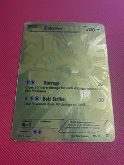 Zekrom Full Art Secret Rare 115/113 Legendary Treasures Pokemon Card TCG Gold - Image 5