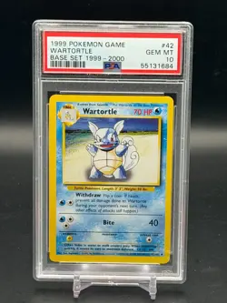 PSA 10 GEM MINT Wartortle Base Set 1999-2000 "4th Print" 1999 Pokemon 42/102 - Image 1