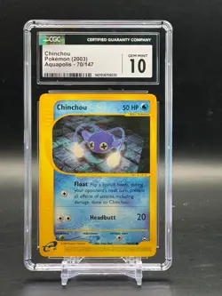 CGC 10 Gem Mint Chinchou Aquapolis Common Pokemon 70/147 - Image 1