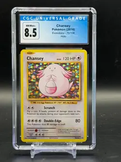 CGC 8.5 NM/Mint+ Chansey Evolutions Holo Pokemon 70/108 - Image 1