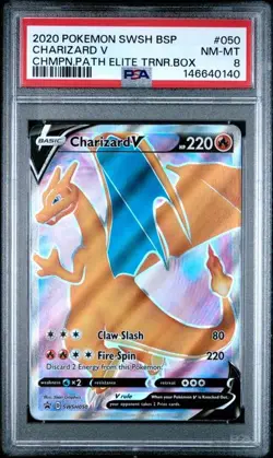 PSA 8 NM-MT Charizard V Champions Path ETB Promo 2020 Pokemon SWSH050 - Image 1