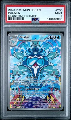 PSA 9 MINT Palafin Obsidian Flames Illustration Rare Holo 2023 Pokemon 200/197 - Image 1