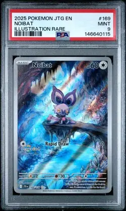 PSA 9 MINT Noibat Journey Together Illustration Rare Holo 2025 Pokemon 169/159 - Image 1