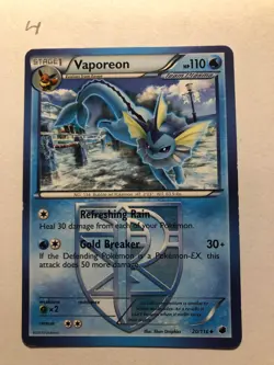 Pokemon TCG Vaporeon - 20/116 Plasma Freeze - LP (Lightly Played) - #20 - Image 1