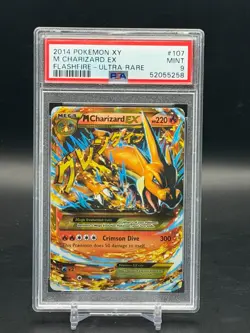 PSA 9 MINT M Charizard EX Flashfire Ultra Rare 2014 Pokemon XY 107/106 - Image 1