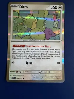 DITTO 132/165 151 POKEMON ENGLISH (HOLO, NM) - Image 1