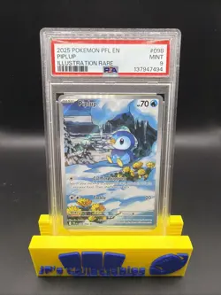2025 POKEMON PFL EN-PHANTASMAL FLAMES ILLUSTRATION RARE #098 PIPLUP PSA 9 - Image 1