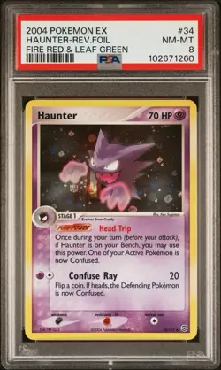2004 POKEMON EX FIRE RED & LEAF GREEN HAUNTER #34 REV. FOIL PSA8 - Image 1