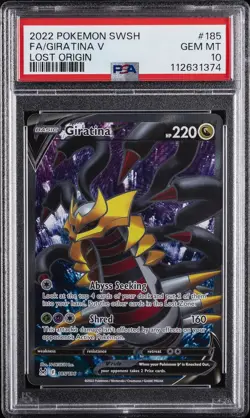 2022 POKEMON SWORD & SHIELD LOST ORIGIN #185 FULL ART/GIRATINA V PSA 10 - Image 1
