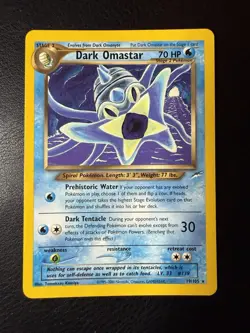 2002 Pokemon - Dark Omastar #19/105 - Neo Destiny Unlimited - Rare - NM - Image 1