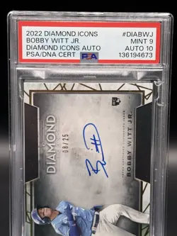 2022 Topps Diamond Icons Autographs RC Bobby Witt Jr #DIABWJ AUTO /25 PSA 9 / 10 - Image 2
