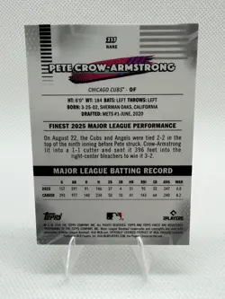 2026 Topps Finest Rare Pete Crow-Armstrong True Gold /50 - Image 3