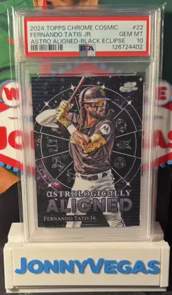 Topps 2024 Cosmic Chrome Fernando Tatis Jr AA-22 Black Eclipse /10 PSA 10 - Image 1