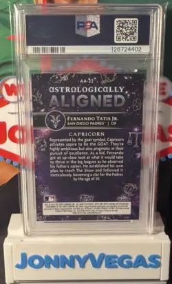 Topps 2024 Cosmic Chrome Fernando Tatis Jr AA-22 Black Eclipse /10 PSA 10 - Image 2