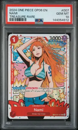 PSA 10 Gem Mint Nami Treasure Rare English Exclusive ST01-007 One Piece 2025 - Image 1