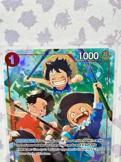 Bandai One Piece - Ace & Sabo & Luffy OP13-007 Alt Art & SR Lot - NM - Image 3