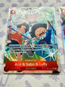 Bandai One Piece - Ace & Sabo & Luffy OP13-007 Alt Art & SR Lot - NM - Image 4