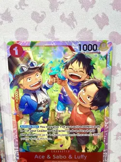 Bandai One Piece - Ace & Sabo & Luffy OP13-007 Alt Art & SR Lot - NM - Image 5