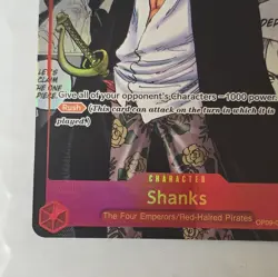 One Piece TCG Shanks OP09-004 Manga Rare SR Foil Near Mint - Image 3