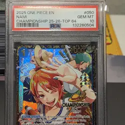 2025 ONE PIECE PROMOS CHAMPIONSHIP 25-26-TOP 64 #050 NAMI PSA 10 - Image 3