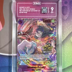 One Piece CCG Monkey D. Luffy OP09-119 3rd Anniversary Promo Foil TAG 9 - Image 1