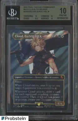 2025 MTG Final Fantasy Borderless Surge Foil #0210 Cloud Ex-Soldier BGS 10 - Image 1